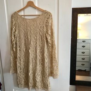 Fire Los Angeles Lace Cream Dress